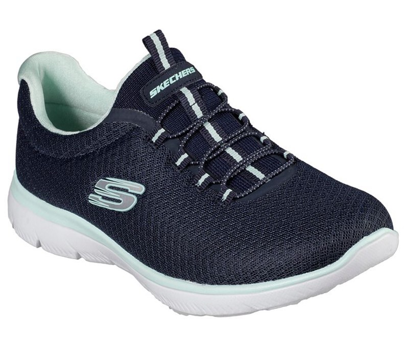 Skechers Summits - Womens Sneakers Navy/Light Turquoise [AU-BV1600]